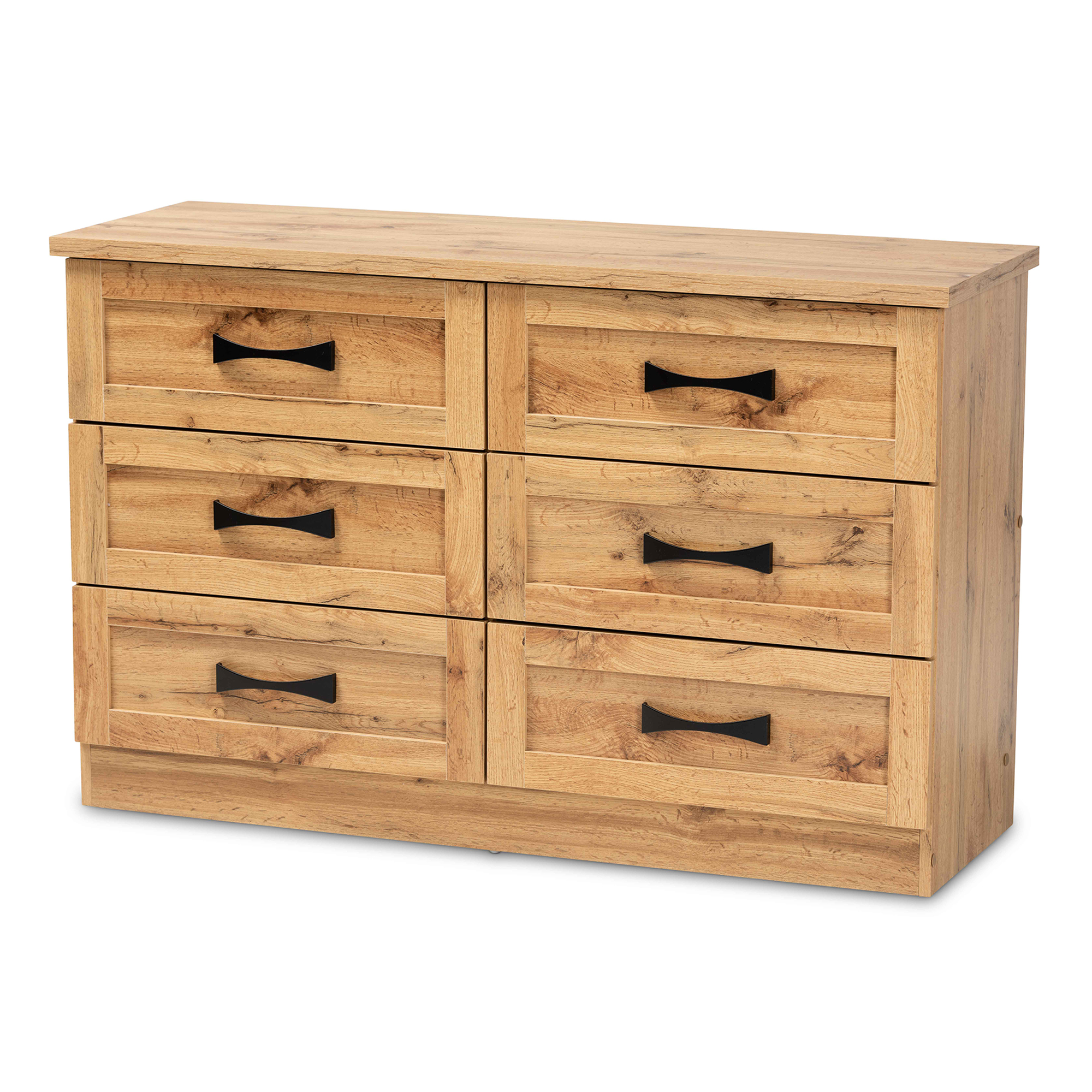 Baxton Studio Colburn Modern and Contemporary 6-Drawer Oak Brown Finished Wood Storage Dresser